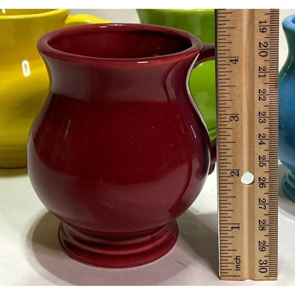 Vtg 70s Nasco Mugs Wind Jammer Set of 4 Blue Red Yellow Green w/ Box No Stand - Picture 4 of 5